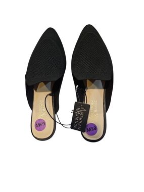 American Exchange Black Knit Pointed-Toe Women's Mules Size 6.5 W